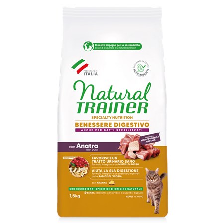 Trainer Sensitive Solution Monoproteico Anatra 1,5 kg Per Gatti in Gatti
