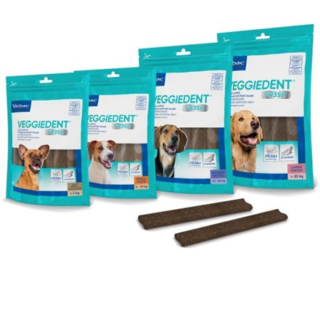 virbac veggiedent fresh xs 15 stick pulizia denti vegetal