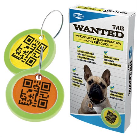 Wanted Tag Medaglietta Identificativa con QR Code in Cani